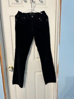 ROADRUNNER BLACK CORDUROY JEANS , SIZE 8